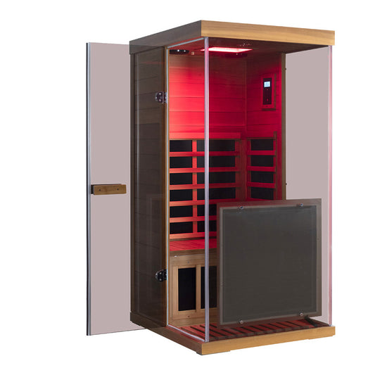 Wizzisaunas 909MRX-R| Full Spectrum Infrared Sauna for One Person | Far Infrared + Mid-Infrared Lamp |Red Cedar| Indoor Home Sauna (Copy)