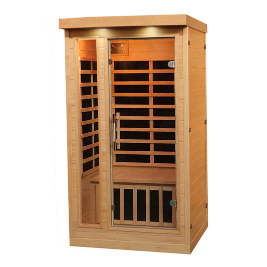 Tremblant 1-Person FAR Infrared Sauna by Sweat Therapy | Canadian Hemlock, Low EMF, Plug & Play