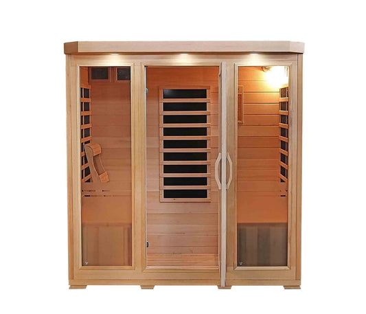 HeatWave Sonoma 4-Person Hemlock Infrared Sauna with 9 Carbon Heaters | 2,100W | SA7020
