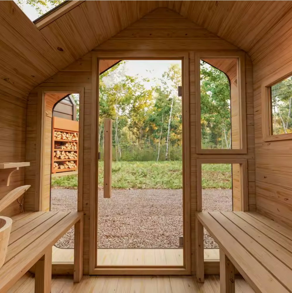 Traditional Outdoor Sauna for 4 People – Designed Red Cedar Room