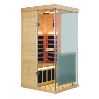 Wizzisaunas 909MHX-R | Full Spectrum Infrared Sauna 1 Person | Far Infrared + Mid-Infrared Lamp |  Hemlock  | Indoor Home Sauna (Copy)