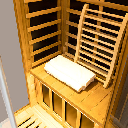 Wizzisaunas 909MRX-L | Full Spectrum Infrared Sauna for One Person | Far Infrared + Mid-Infrared Lamp |Red Cedar| Indoor Home Sauna