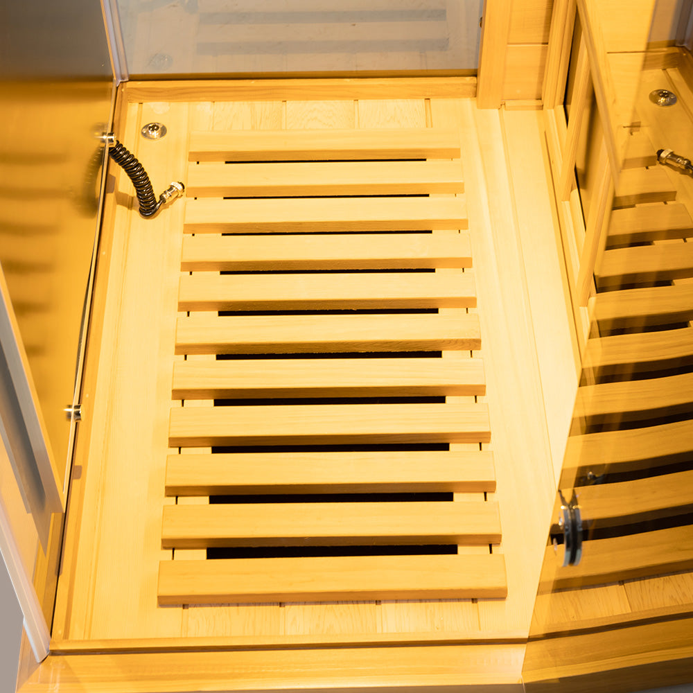 Wizzisaunas 909MRX-L | Full Spectrum Infrared Sauna for One Person | Far Infrared + Mid-Infrared Lamp |Red Cedar| Indoor Home Sauna