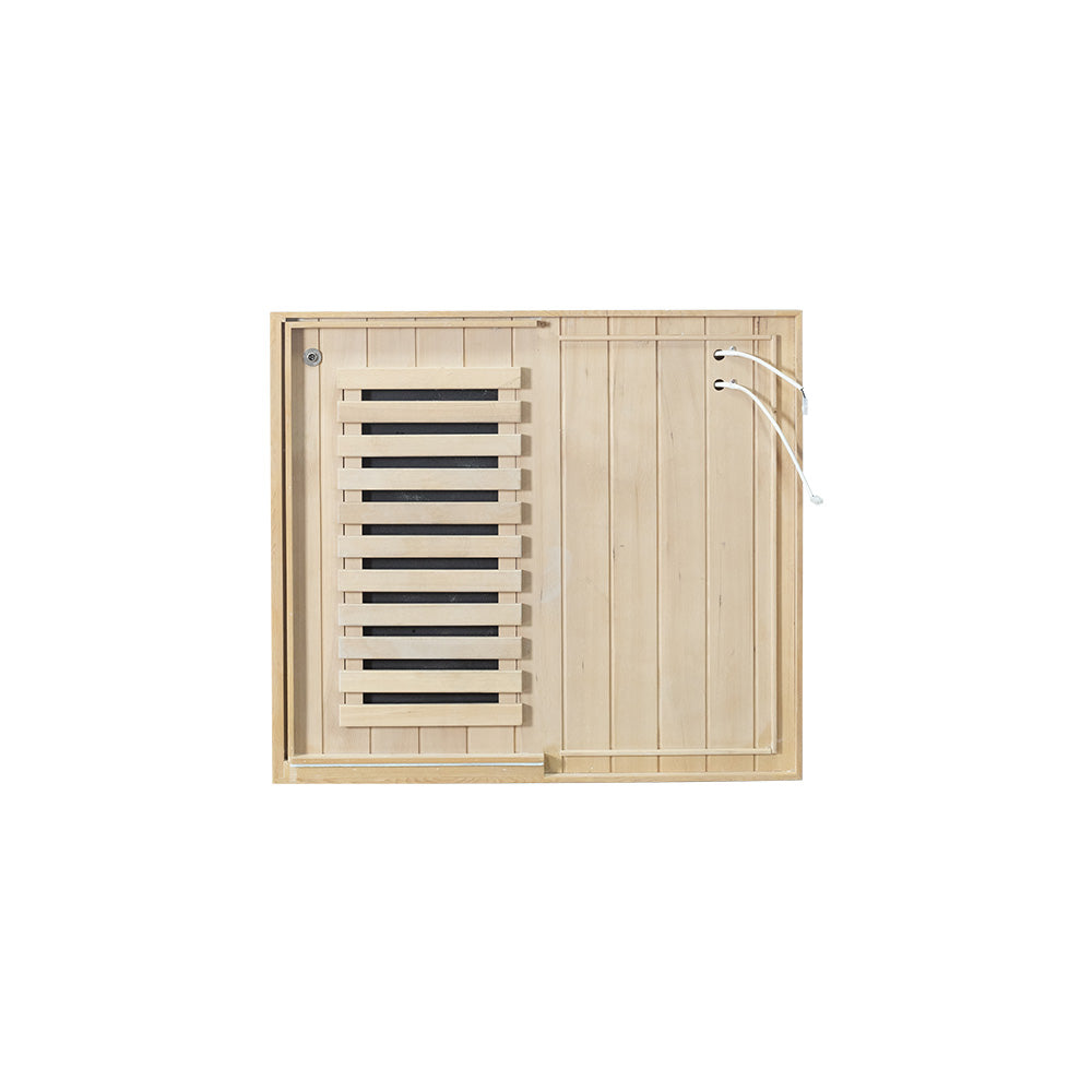 Wizzisaunas 909MHX-L | Full Spectrum Infrared Sauna 1 Person | Far Infrared + Mid-Infrared Lamp |  Hemlock  | Indoor Home Sauna