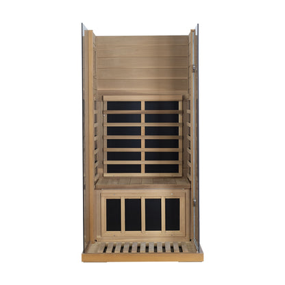 Wizzisaunas 909MRX-L | Full Spectrum Infrared Sauna for One Person | Far Infrared + Mid-Infrared Lamp |Red Cedar| Indoor Home Sauna