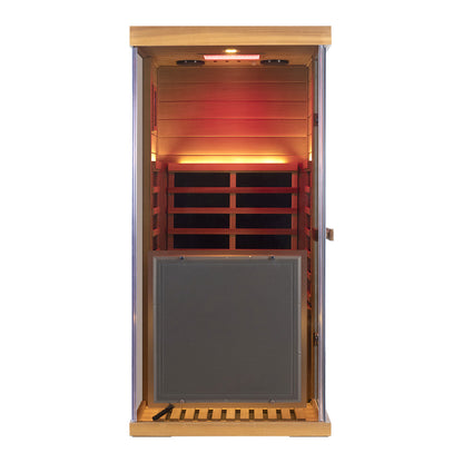 Wizzisaunas 909MRX-L | Full Spectrum Infrared Sauna for One Person | Far Infrared + Mid-Infrared Lamp |Red Cedar| Indoor Home Sauna