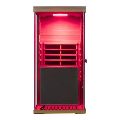 Wizzisaunas 909MRX-L | Full Spectrum Infrared Sauna for One Person | Far Infrared + Mid-Infrared Lamp |Red Cedar| Indoor Home Sauna