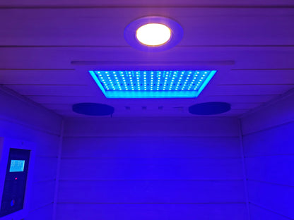 Wizzisaunas 909MHX-L | Full Spectrum Infrared Sauna 1 Person | Far Infrared + Mid-Infrared Lamp |  Hemlock  | Indoor Home Sauna