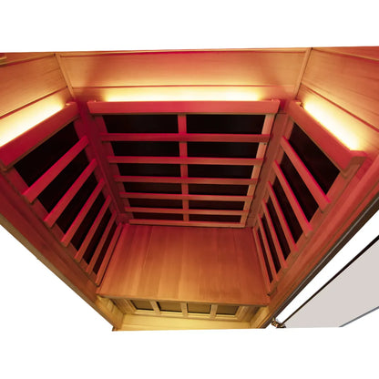 Wizzisaunas 909MRX-L | Full Spectrum Infrared Sauna for One Person | Far Infrared + Mid-Infrared Lamp |Red Cedar| Indoor Home Sauna