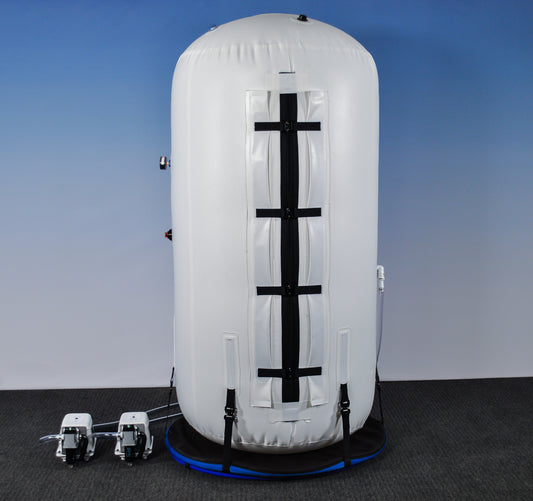 Summit to Sea | The Dive Vertical Hyperbaric Chamber | First Vertical Portable | | 40" Diameter  | 85" Tall |  FDA-Cleared