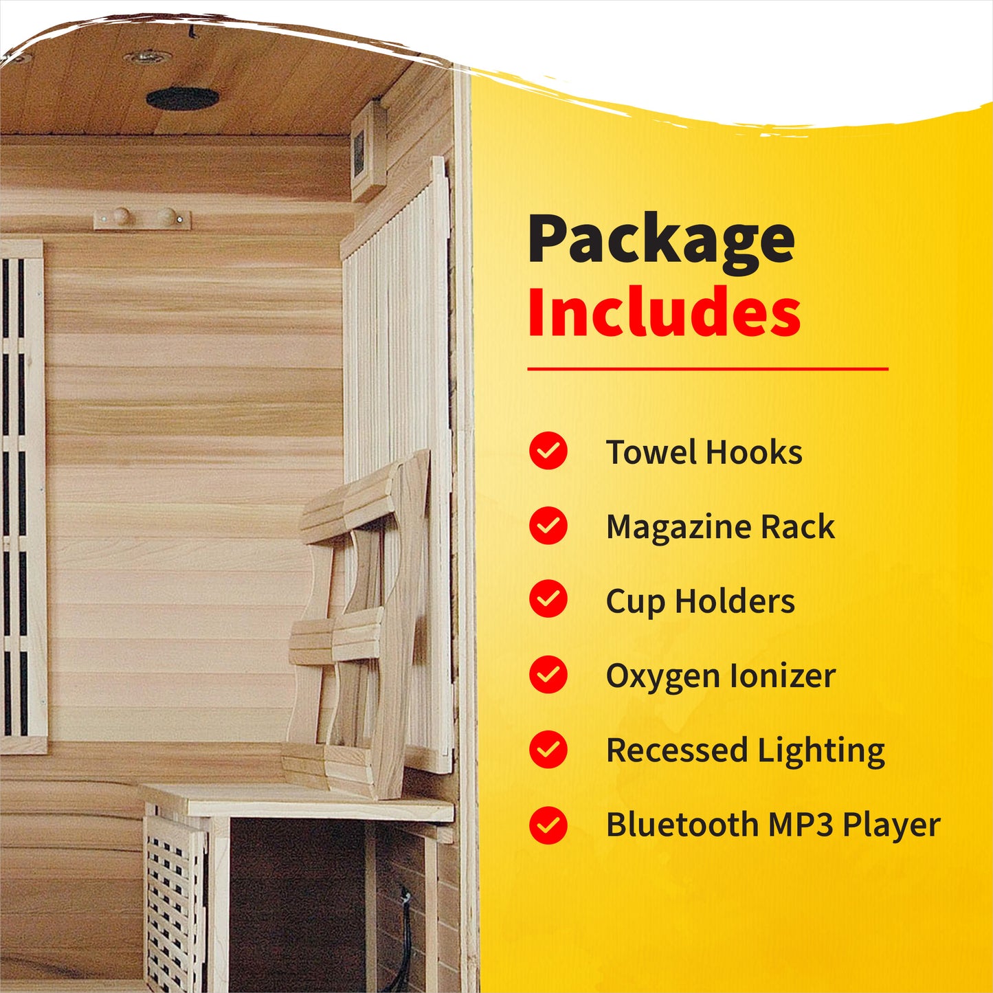HeatWave Klondike 4-Person Cedar Infrared Sauna with 9 Low-EMF Carbon Heaters | 2370W | ETL Certified
