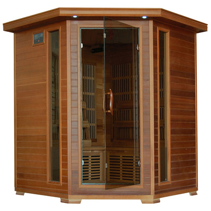 HeatWave Whistler 4-Person Corner Infrared Sauna | 10 Carbon Heaters