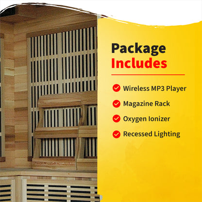 HeatWave Whistler 4-Person Corner Infrared Sauna | 10 Carbon Heaters
