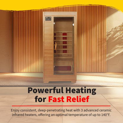 HeatWave Buena Vista 1–2 Person Hemlock Infrared Sauna with 3 Ceramic Heaters | SA2400