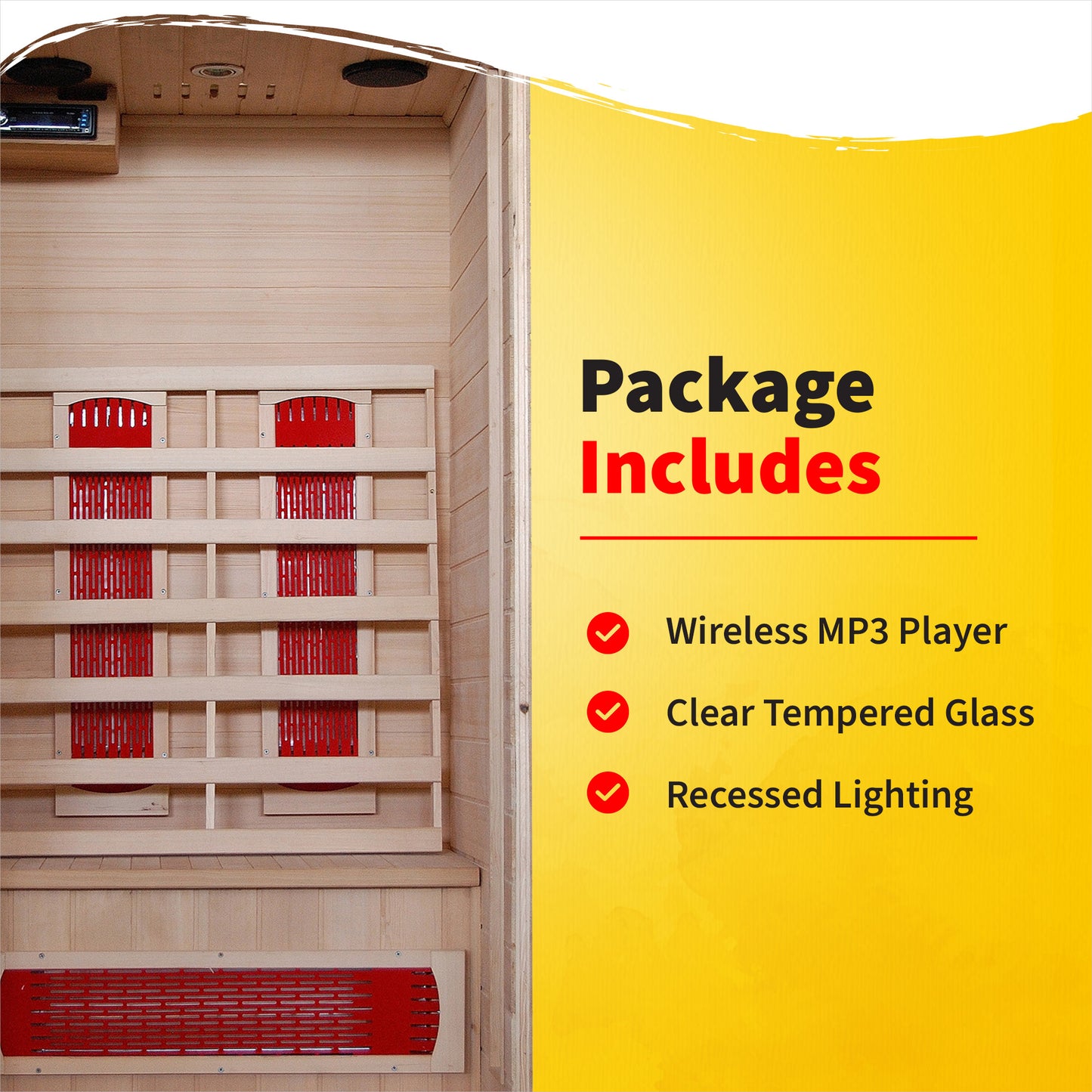 HeatWave Buena Vista 1–2 Person Hemlock Infrared Sauna with 3 Ceramic Heaters | SA2400