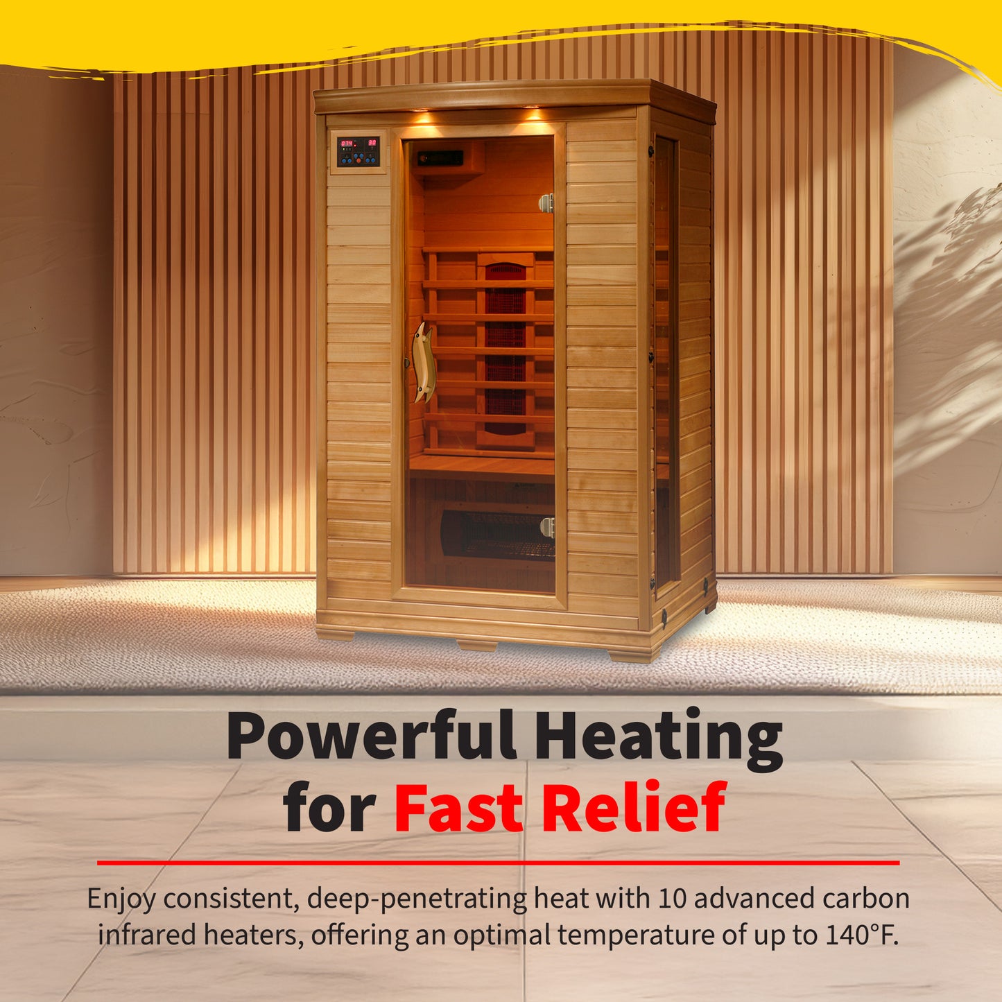 HeatWave Coronado 2-Person Hemlock Infrared Sauna with 5 Ceramic Heaters | SA2406