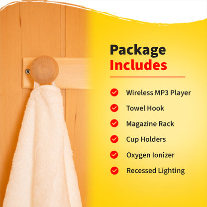 HeatWave Coronado 2-Person Hemlock Infrared Sauna with 5 Ceramic Heaters | SA2406