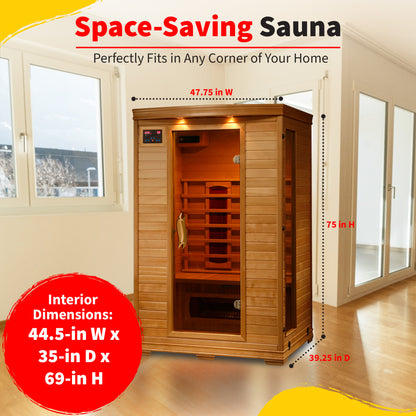 HeatWave Coronado 2-Person Hemlock Infrared Sauna with 5 Ceramic Heaters | SA2406