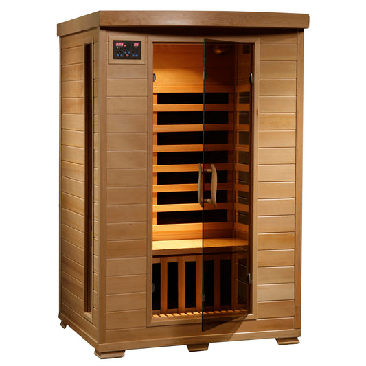 HeatWave Coronado 2-Person Infrared Sauna | 6 Carbon Heaters | Chromotherapy | Canadian Hemlock SA2409