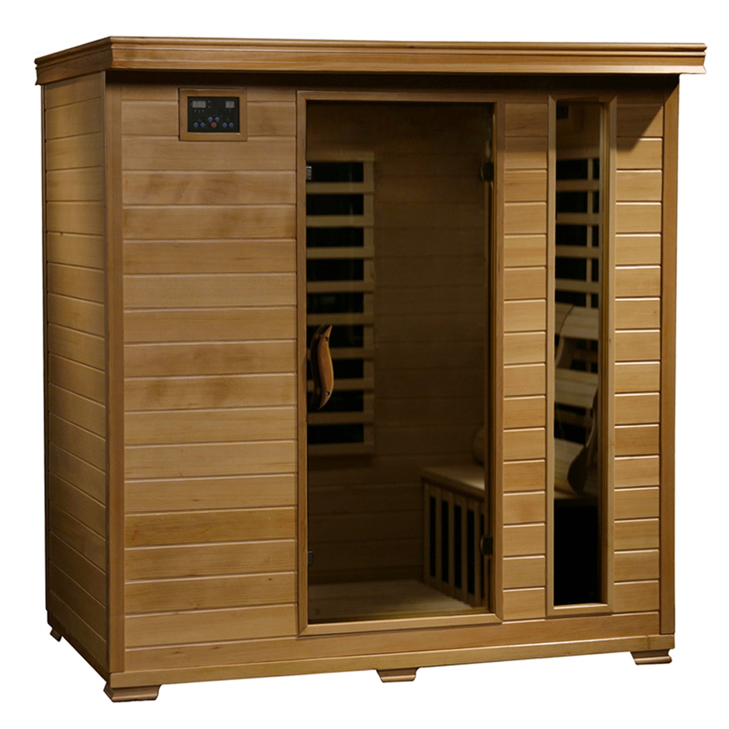 HeatWave | Monticello 4-Person Hemlock Infrared Sauna | 9 Carbon Heaters | SA2418