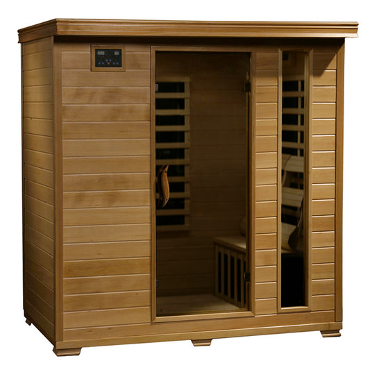 HeatWave | Monticello 4-Person Hemlock Infrared Sauna | 9 Carbon Heaters | SA2418