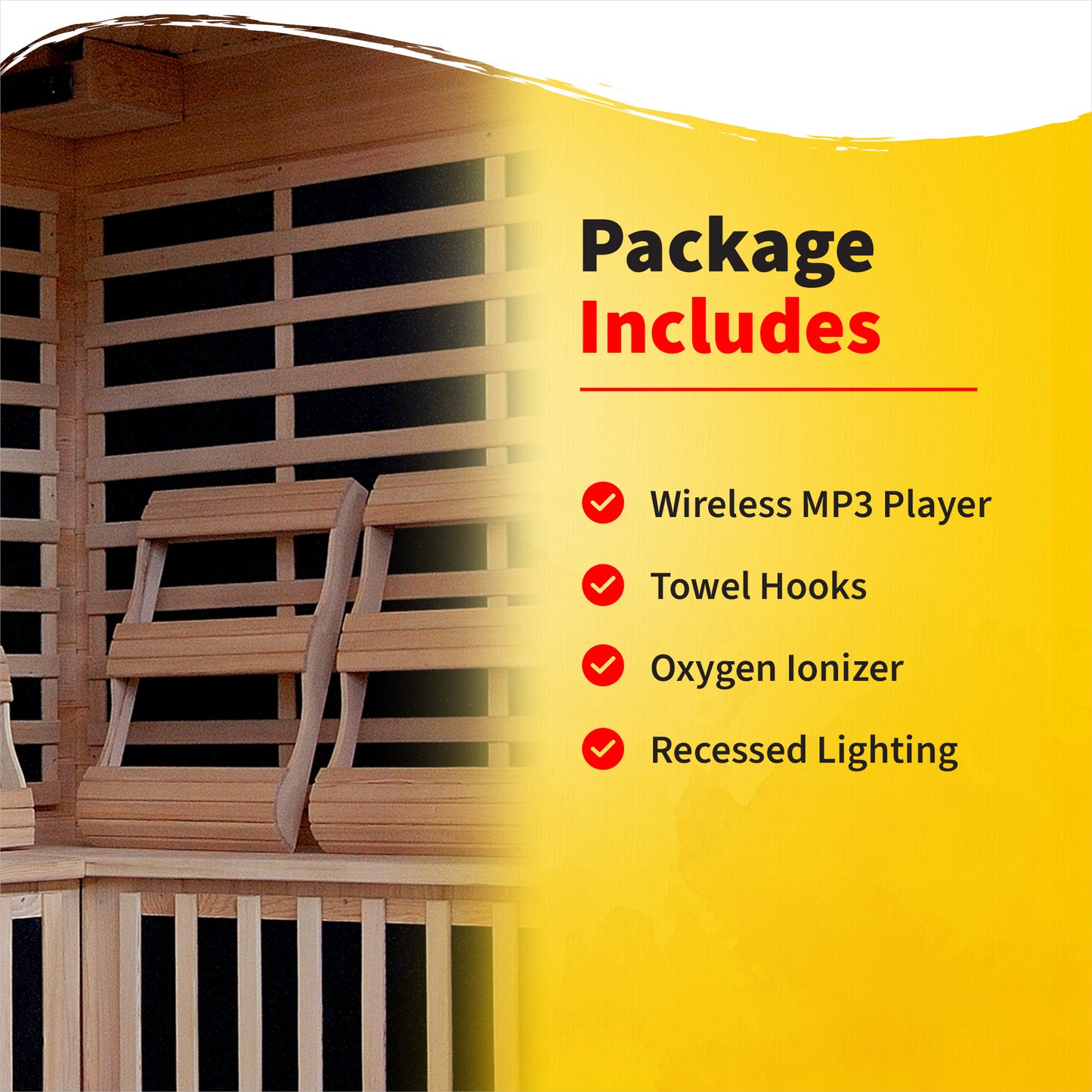 HeatWave | Tucson 4-Person Hemlock Corner Infrared Sauna | 10 Carbon Heaters | SA2420DX