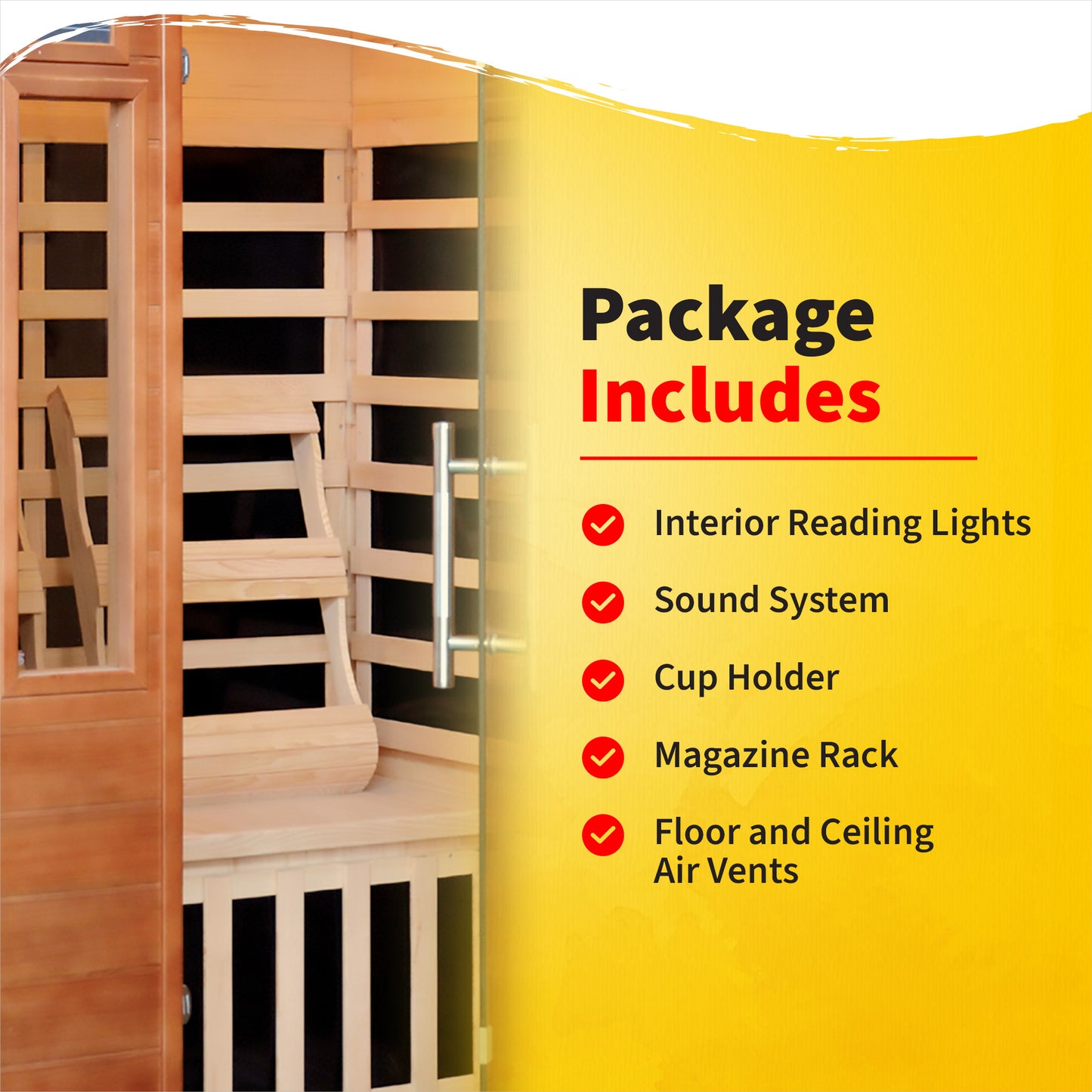 HeatWave | 2-Person Hemlock Premium Infrared Sauna with 6 Carbon Heaters | 1,725W |SA3209 | ETL Listed