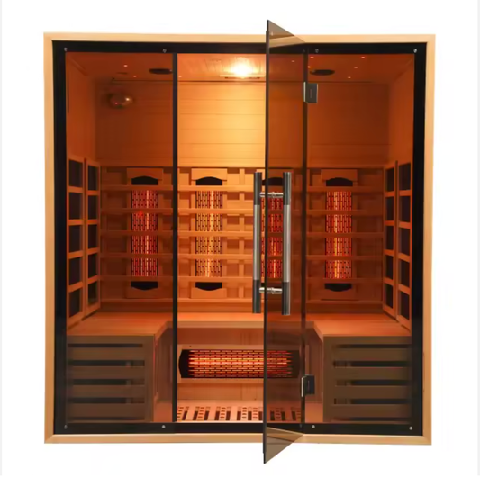 Large Luxury 4-Person Full-Spectrum Infrared Sauna – Hemlock Wood