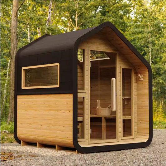 Traditional  Outdoor Sauna for 4 People – Designed Red Cedar Room