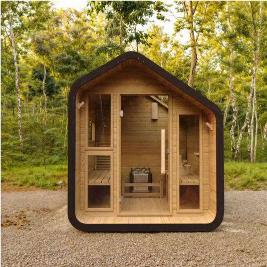 Traditional  Outdoor Sauna for 4 People – Designed Red Cedar Room
