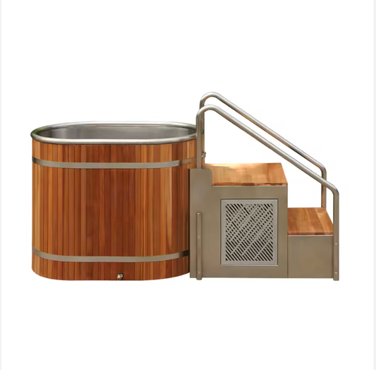 OMNI Cedar Steel Oval Cold Plunge Tub