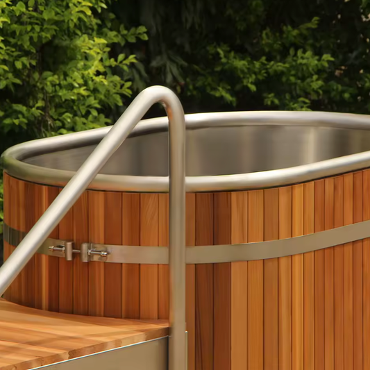 OMNI Cedar Steel Oval Cold Plunge Tub