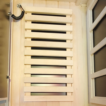 Wizzisaunas 909MHX-L | Full Spectrum Infrared Sauna 1 Person | Far Infrared + Mid-Infrared Lamp |  Hemlock  | Indoor Home Sauna