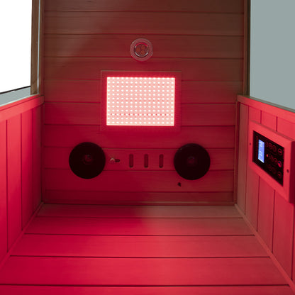 Wizzisaunas 909MHX-R | Full Spectrum Infrared Sauna 1 Person | Far Infrared + Mid-Infrared Lamp |  Hemlock  | Indoor Home Sauna (Copy)