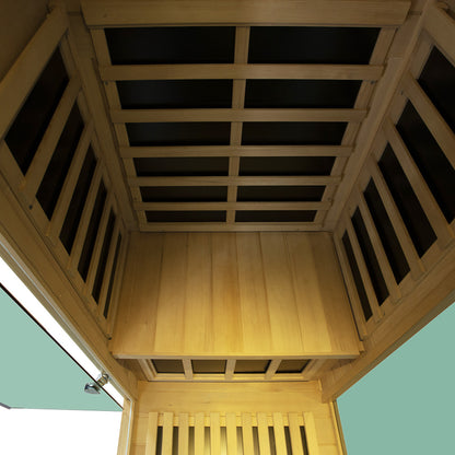 Wizzisaunas 909MHX-R | Full Spectrum Infrared Sauna 1 Person | Far Infrared + Mid-Infrared Lamp |  Hemlock  | Indoor Home Sauna (Copy)