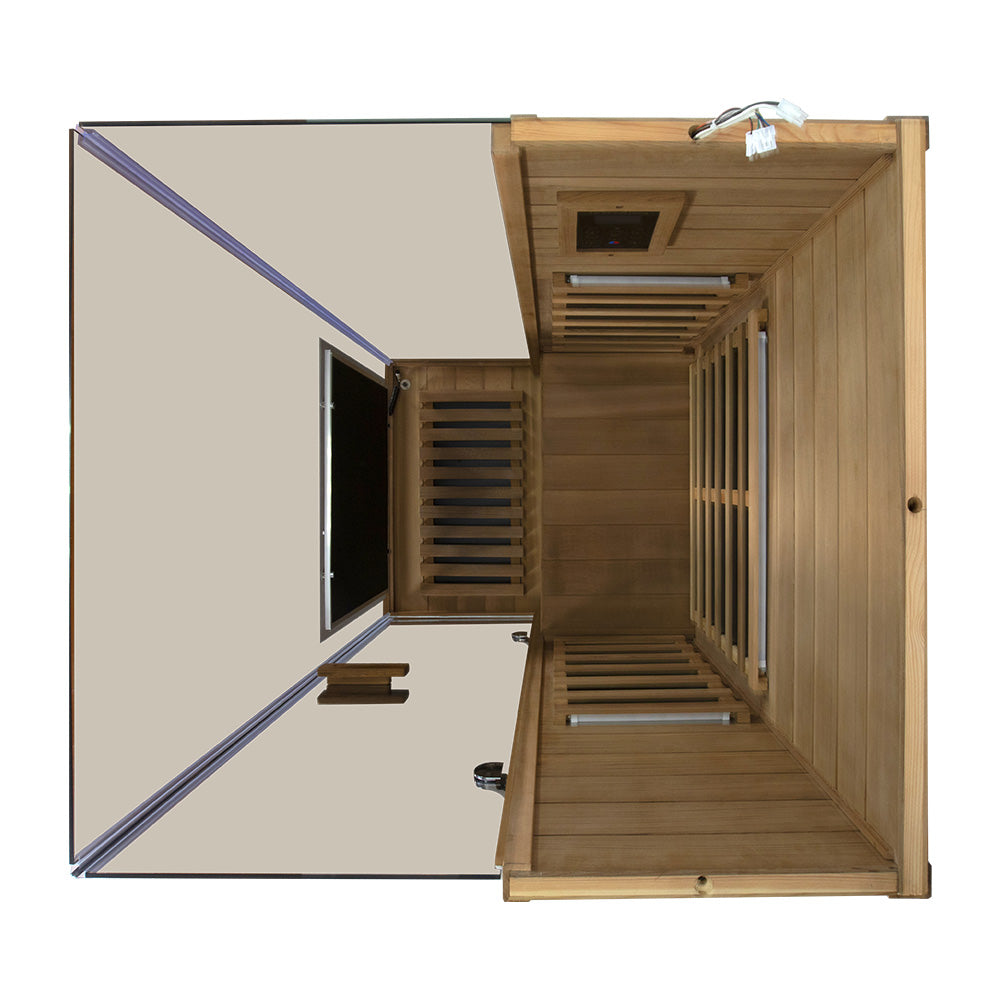 Wizzisaunas 909MRX-L | Full Spectrum Infrared Sauna for One Person | Far Infrared + Mid-Infrared Lamp |Red Cedar| Indoor Home Sauna