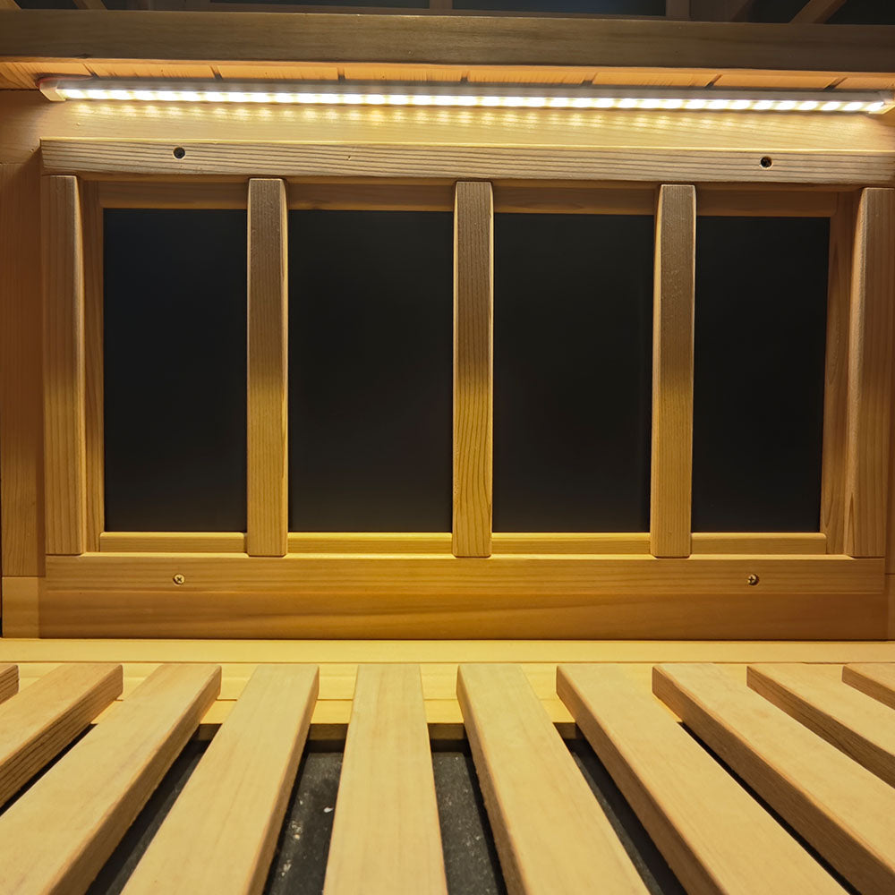 Wizzisaunas 909MRX-L | Full Spectrum Infrared Sauna for One Person | Far Infrared + Mid-Infrared Lamp |Red Cedar| Indoor Home Sauna