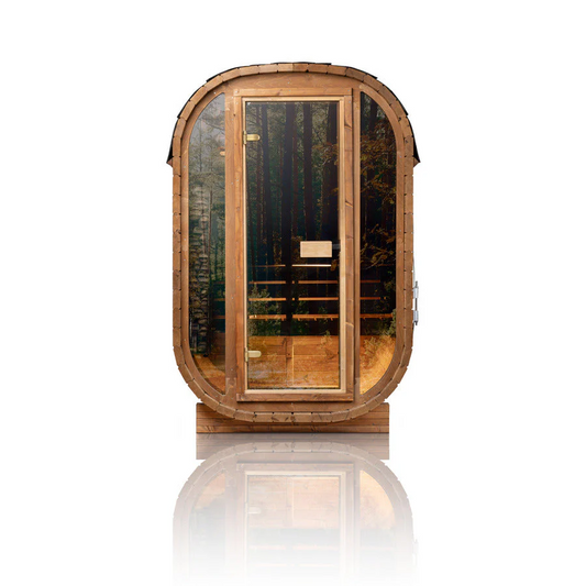 Orivon Wellness | Auris One Luxury Outdoor Cedar Sauna 1–2 Person | Harvia (4.5 KW) Heater