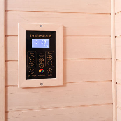 Wizzisaunas 909MHX-L | Full Spectrum Infrared Sauna 1 Person | Far Infrared + Mid-Infrared Lamp |  Hemlock  | Indoor Home Sauna